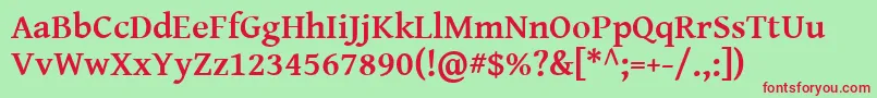 GentiumBasicBold Font – Red Fonts on Green Background