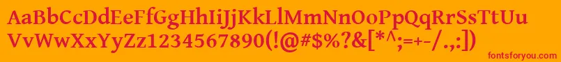 GentiumBasicBold Font – Red Fonts on Orange Background