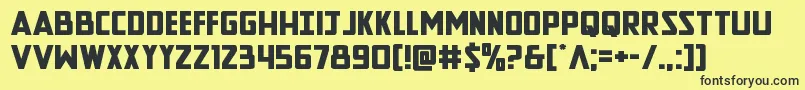 Czcionka Newcomictitleexpand – czarne czcionki na żółtym tle