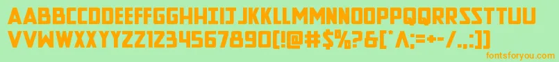Czcionka Newcomictitleexpand – pomarańczowe czcionki na zielonym tle