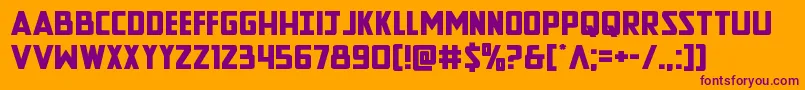 Fonte Newcomictitleexpand – fontes roxas em um fundo laranja