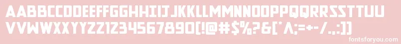 Newcomictitleexpand-Schriftart – Weiße Schriften auf rosa Hintergrund