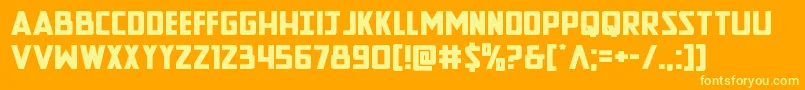 Newcomictitleexpand-fontti – keltaiset fontit oranssilla taustalla