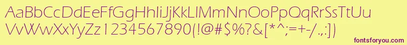 ErasLightItc Font – Purple Fonts on Yellow Background