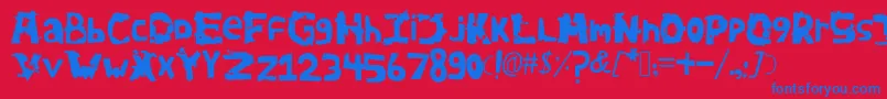 Avidanova Font – Blue Fonts on Red Background