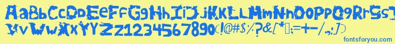 Avidanova Font – Blue Fonts on Yellow Background