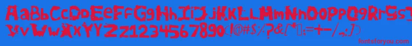 Avidanova Font – Red Fonts on Blue Background