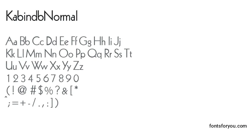 Schriftart KabindbNormal – Alphabet, Zahlen, spezielle Symbole