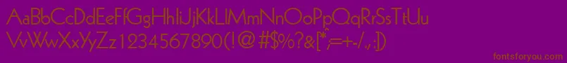 KabindbNormal Font – Brown Fonts on Purple Background