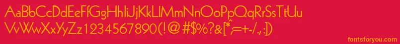 KabindbNormal Font – Orange Fonts on Red Background