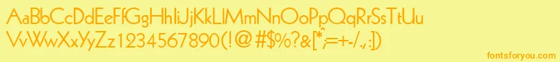 KabindbNormal Font – Orange Fonts on Yellow Background