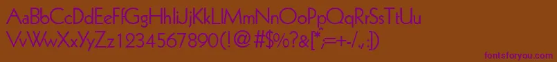 KabindbNormal Font – Purple Fonts on Brown Background