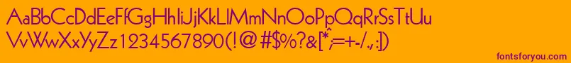 KabindbNormal Font – Purple Fonts on Orange Background