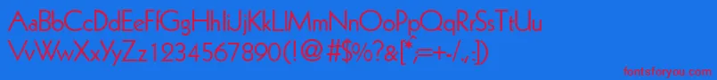 KabindbNormal Font – Red Fonts on Blue Background