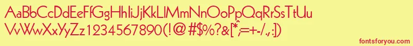 KabindbNormal Font – Red Fonts on Yellow Background