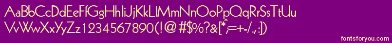 KabindbNormal Font – Yellow Fonts on Purple Background