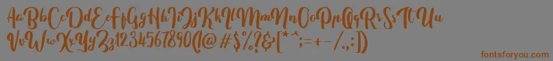 FitamintScript Font – Brown Fonts on Gray Background