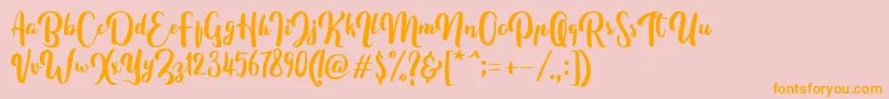 FitamintScript Font – Orange Fonts on Pink Background