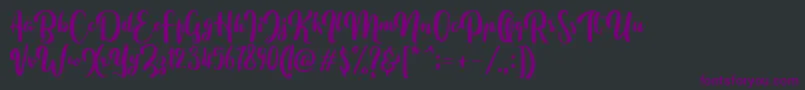Fonte FitamintScript – fontes roxas em um fundo preto