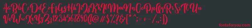 フォントFitamintScript – 黒い背景に赤い文字