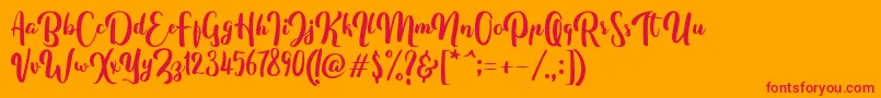 FitamintScript Font – Red Fonts on Orange Background