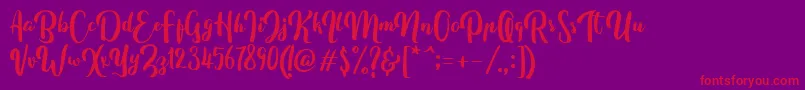 FitamintScript Font – Red Fonts on Purple Background