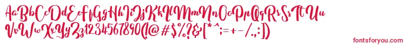 FitamintScript Font – Red Fonts on White Background