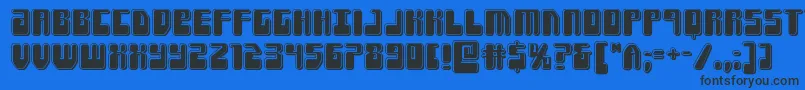 Forcemajeurebevel-fontti – mustat fontit sinisellä taustalla