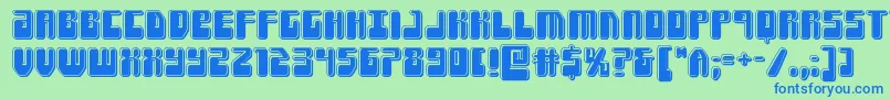 Шрифт Forcemajeurebevel – синие шрифты на зелёном фоне