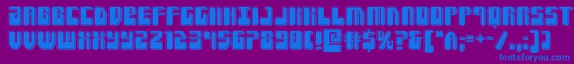 フォントForcemajeurebevel – 紫色の背景に青い文字