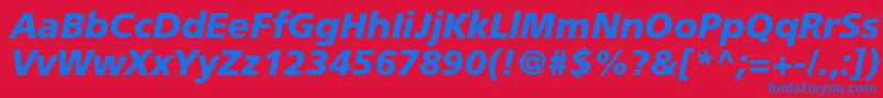 FreesetboldcItalic Font – Blue Fonts on Red Background