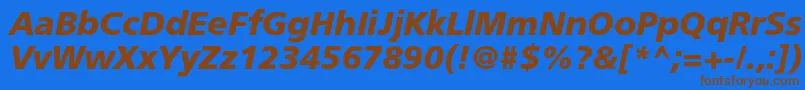 FreesetboldcItalic-fontti – ruskeat fontit sinisellä taustalla