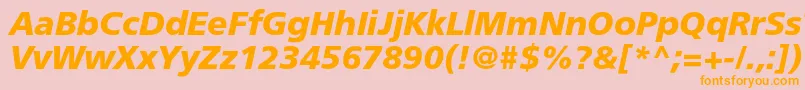 Fonte FreesetboldcItalic – fontes laranjas em um fundo rosa