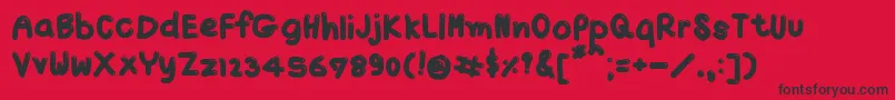 フォントTxJello – 赤い背景に黒い文字
