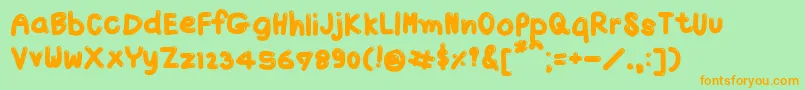 TxJello Font – Orange Fonts on Green Background