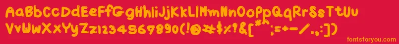 TxJello Font – Orange Fonts on Red Background