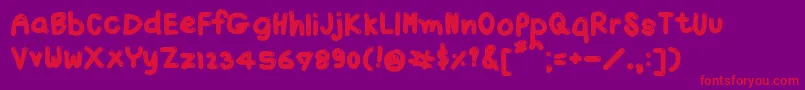 フォントTxJello – 紫の背景に赤い文字