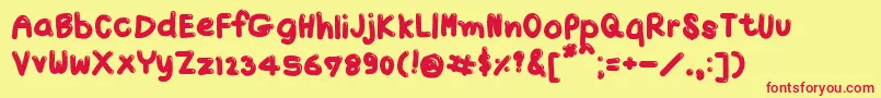 TxJello Font – Red Fonts on Yellow Background