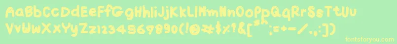 TxJello Font – Yellow Fonts on Green Background