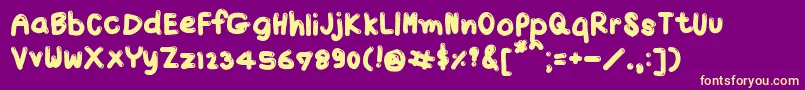 TxJello Font – Yellow Fonts on Purple Background