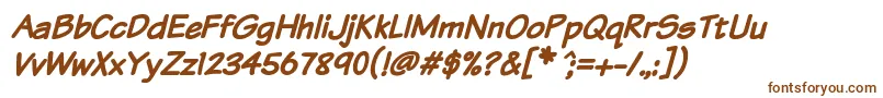 KomikaTextBoldItalic Font – Brown Fonts on White Background
