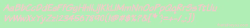 KomikaTextBoldItalic Font – Pink Fonts on Green Background