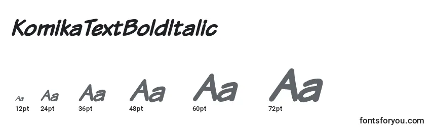 Размеры шрифта KomikaTextBoldItalic