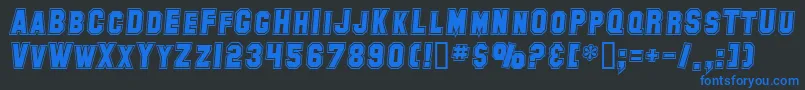 SfCollegiateItalic Font – Blue Fonts on Black Background