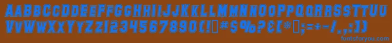 SfCollegiateItalic Font – Blue Fonts on Brown Background