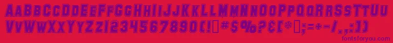 SfCollegiateItalic Font – Purple Fonts on Red Background