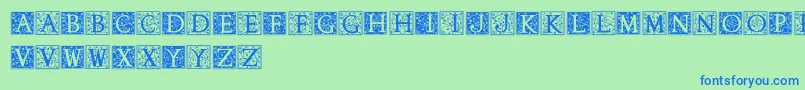 Anabel-fontti – siniset fontit vihreällä taustalla