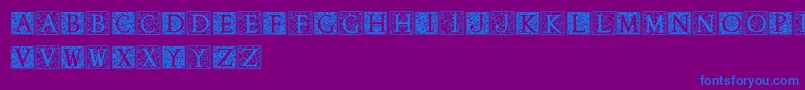 Anabel-Schriftart – Blaue Schriften auf violettem Hintergrund