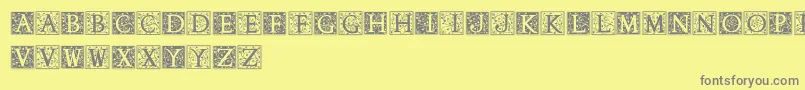 フォントAnabel – 黄色の背景に灰色の文字