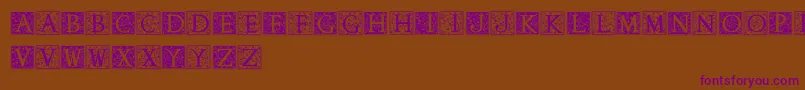 Czcionka Anabel – fioletowe czcionki na brązowym tle